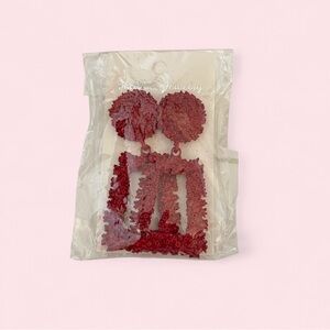 NWT red statement earrings